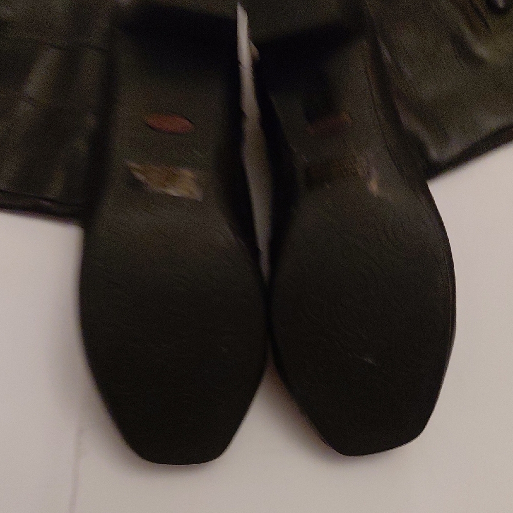 Clarks Womens Black Leather Knee-High Block Heeled Boots Sz 8.5W - Picture 4 of 11